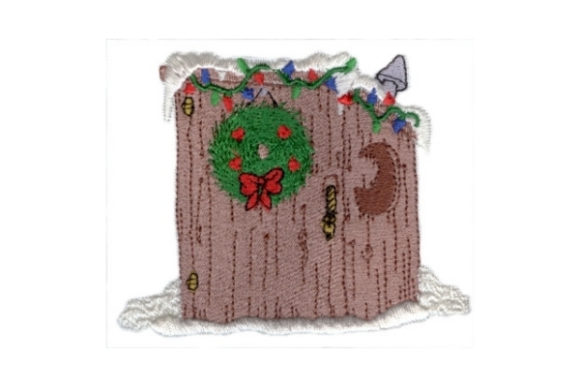 A Festive Outhouse Embroidery Design for Warm Holiday Gifts