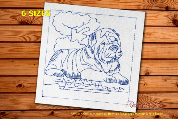 A Shar Pei Embroidery Design for Boutique Apparel