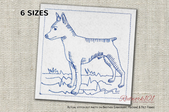 A Standing Miniature Pinscher Dog Embroidery Design Review