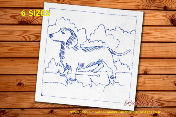 Cute Dachshund Embroidery for Boutique Apparel Projects