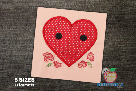 Evaluating Heart with Flower Applique for Your Embroidery Shop