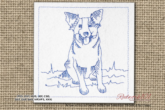 Reviewing the Australian Shepherd Dog Redwork Embroidery Design