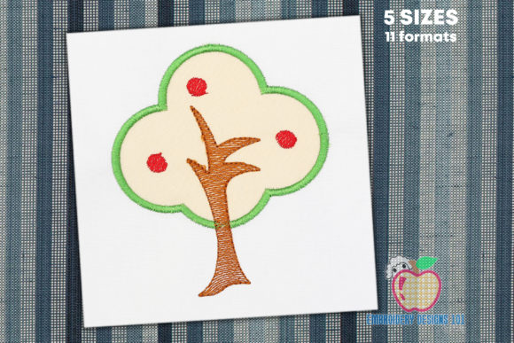 Reviewing the Tree with Fruits on It Applique Embroidery Design